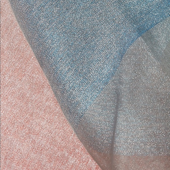 Saachi Silk Metallic Ombre Scarf In Blue Combo - Picture 3 of 3